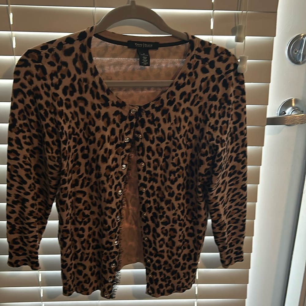 Animal print sweater with three-quarter sleeves by White House black market